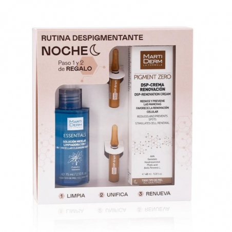 SET RUTINA DE NOCHE DESPIGMENTANTE DSP CREMA RENOVACIÓN + REGALOS