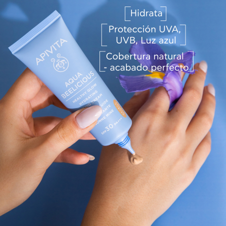 Aqua Beelicious Crema Fluida Iluminadora Hidratante Spf 30 con Color