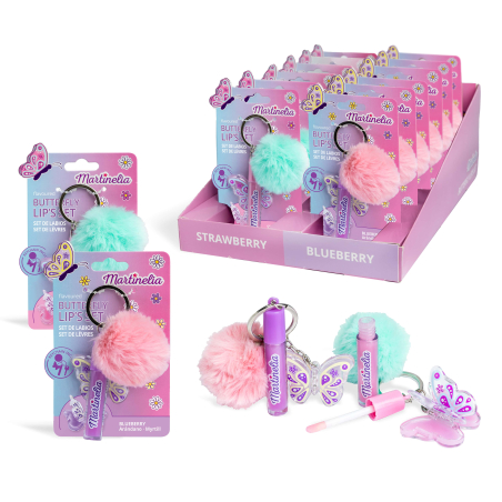 World Butterfly Lip & Pompom Set