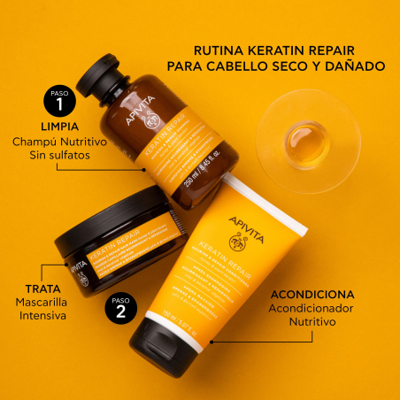 Champú Keratin Repair Nutritivo y Reparador para Cabello Seco y Dañado