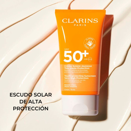 Crema Solar Antiedad Alta Protección SPF 50+ Cuerpo de Clarins